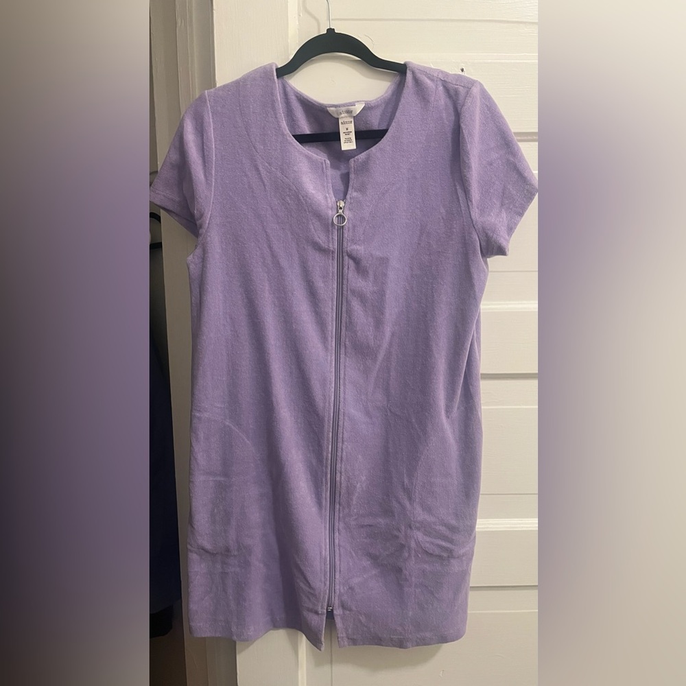Purple Terrycloth Mini Dress